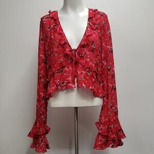 Faithful The Brand Montenegro Top in El Limon Floral Pink Women's Size 8 NWT